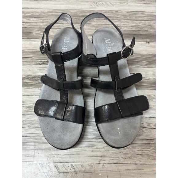 Alegria Womens Strappy Sandals Size 10.5-11 EUR 41 Black Leather Comfort Shoes - Picture 8 of 10